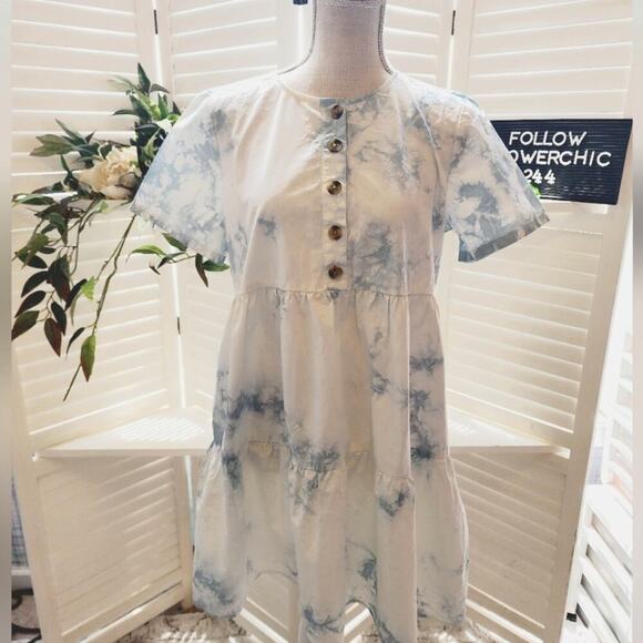 MADEWELL TIE DYE FLAIR DRESS SIZE SMALL - Picture 1 of 7